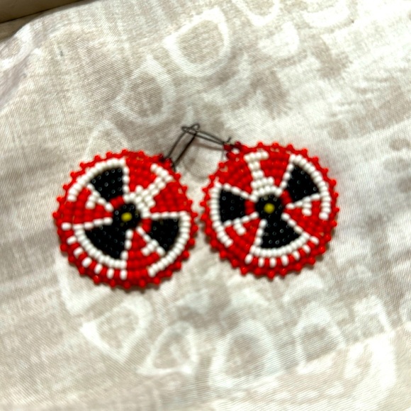 Native Jewelry - Vintage Native American beaded Thunderbird earrings.